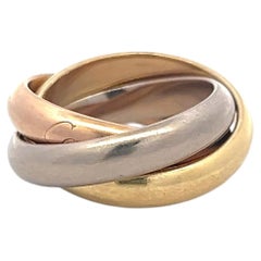 Cartier Vintage 18K Tri-Color Gold Trinity Ring 4.4MM 20.5 Grams Size 6.5