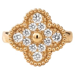 Van Cleef & Arpels 18K White Gold Cocktail Ring 0.48ct Round F VS Diamond Size 4