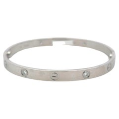 Cartier 18K White Gold Love Bracelet with 0.42 Carat Round F VS Diamonds