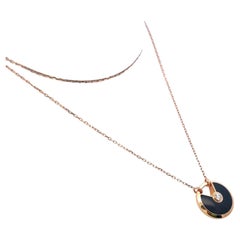 Cartier 18K Yellow Gold Pendant Necklace with 0.09 Carat Round F VVS Diamond