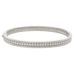 Van Cleef & Arpels 18K WG Bangle Bracelet with 2.52ct Round Diamonds Size 6.5