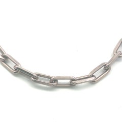 Cartier Santos Vintage 18K White Gold Chain Necklace 22 Inch With Certificate
