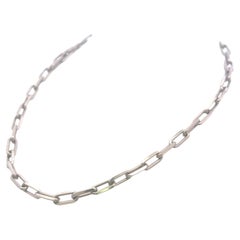 Cartier Santos Vintage 18K White Gold Chain Necklace 22 Inch With Certificate