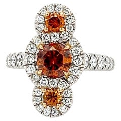 Vintage Platinum Three-Stone Ring with 1.7ct Round Diamonds Size 7 FDOB GIA