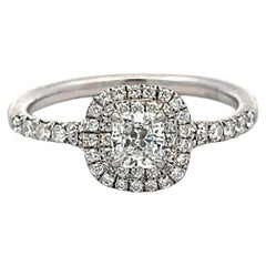 Tiffany & Co Vintage Platinum Halo Ring with 0.66ct Round Diamonds Size 6.5