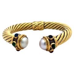 David Yurman 18K Yellow Gold Bangle Bracelet 47.1 Grams Size 8.25