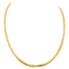 Vintage 24 Karat Yellow Gold Bold Chain Necklace 19 Inch 23.26 Grams