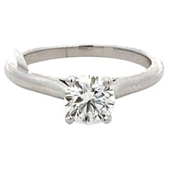 Cartier Platinum Engagement Ring with 0.74 Carat Round Diamond G VVS2 GIA