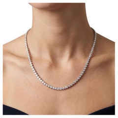 Cartier Vintage 18K White Gold Link Necklace with 3.71 Carat Round F VS Diamonds