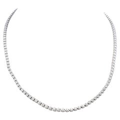 Cartier Vintage 18K White Gold Link Necklace with 3.71 Carat Round F VS Diamonds