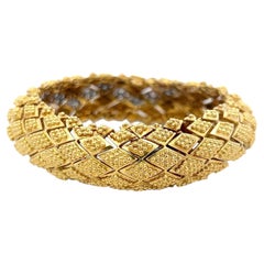 Vintage 18K Two Tone Gold Platinum Link Bracelet with 1.8ct Round J SI Diamonds