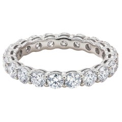 Tiffany & Co Platinum Eternity Band Ring with 2ct Round F VS1 Diamonds Size 5