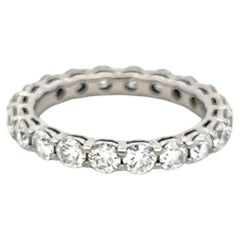 Tiffany & Co Platinum Eternity Band Ring with 2ct Round F VS1 Diamonds Size 5