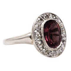 Antique Masala Art Deco Sapphire Diamond Gold Halo Ring