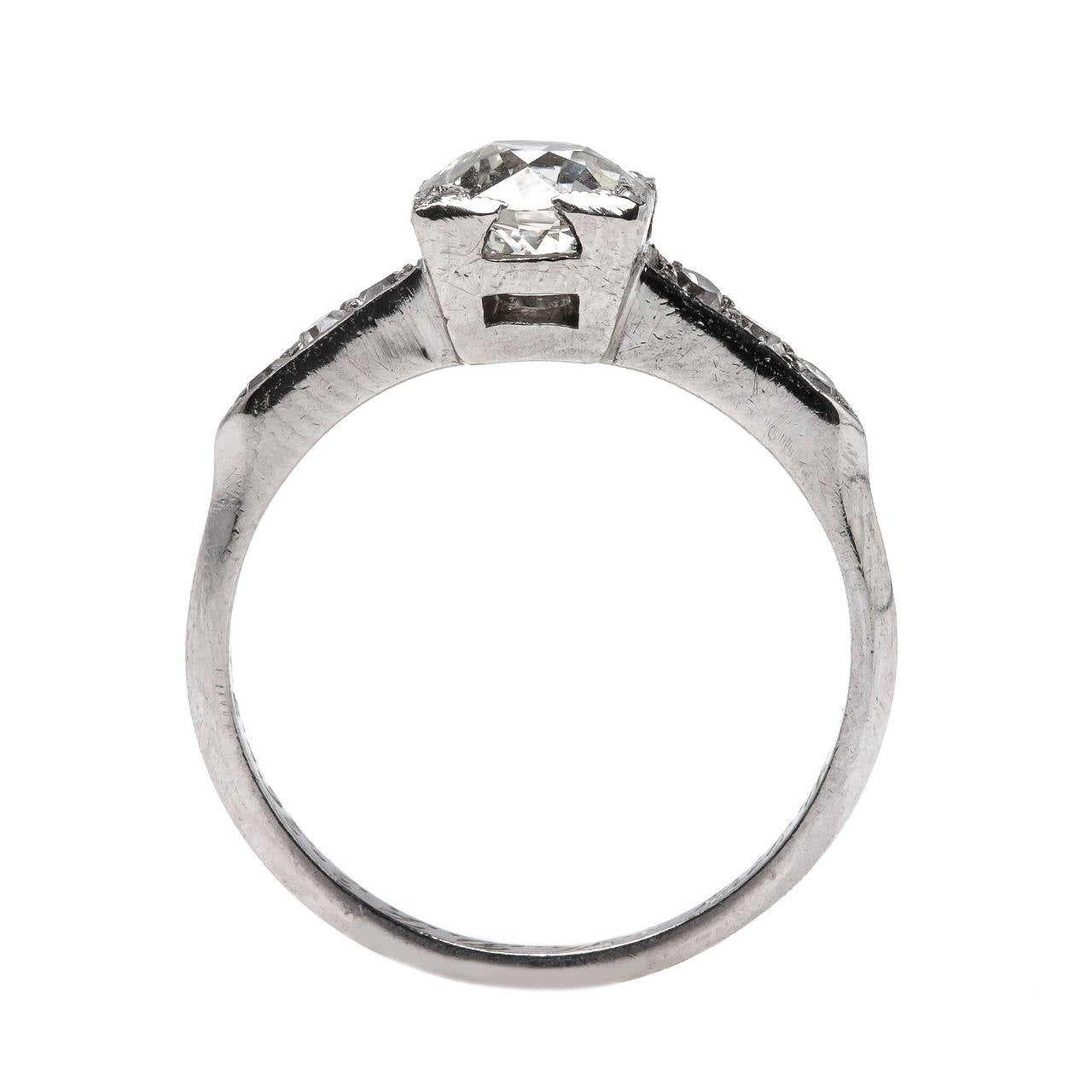 Women's Classic Art Deco Diamond Platinum Engagement Ring