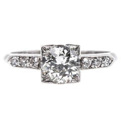 Classic Art Deco Diamond Platinum Engagement Ring
