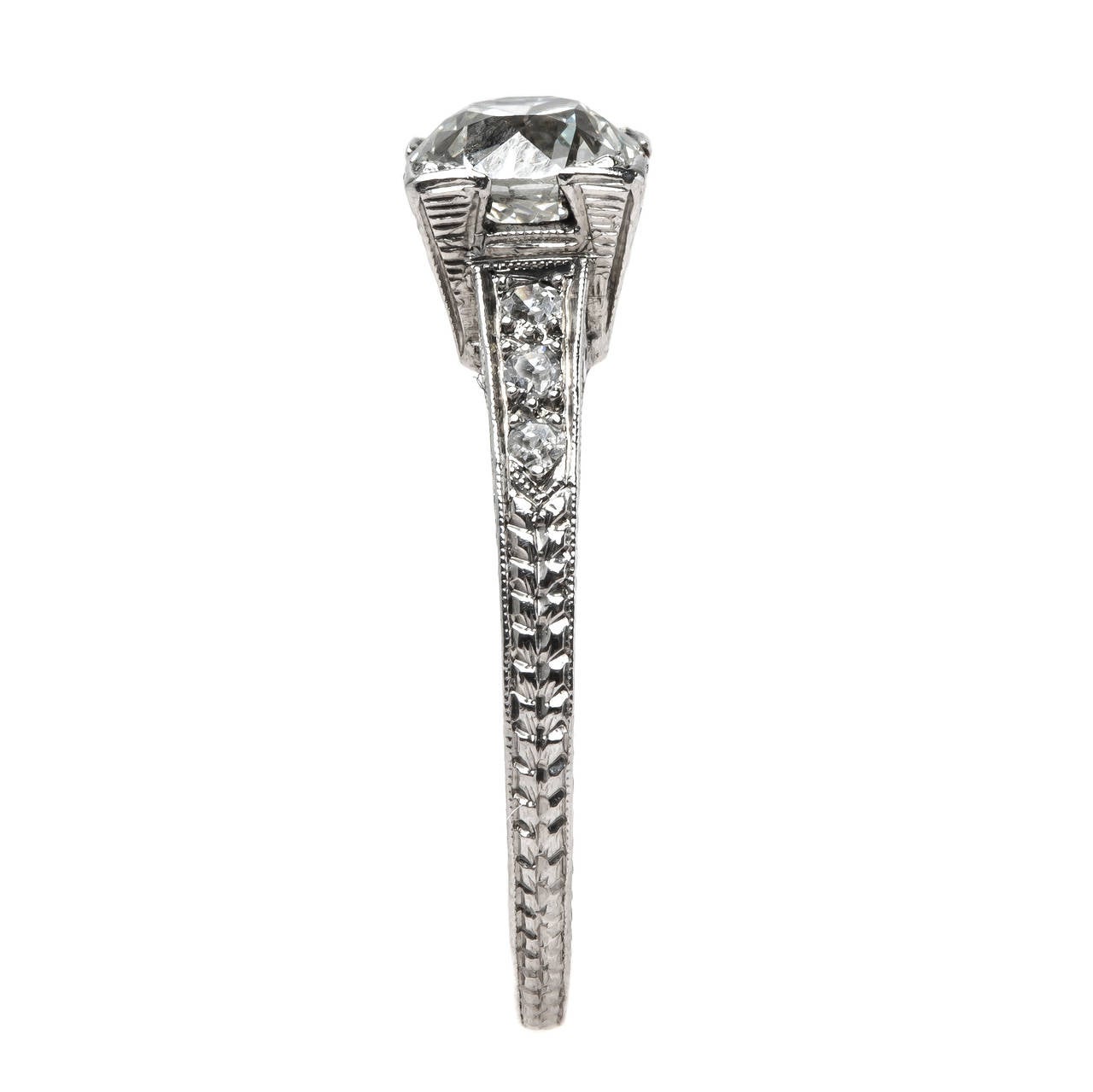 Ridgeback is a timeless authentic Art Deco platinum ring with the year '27 (1927) and initials 
