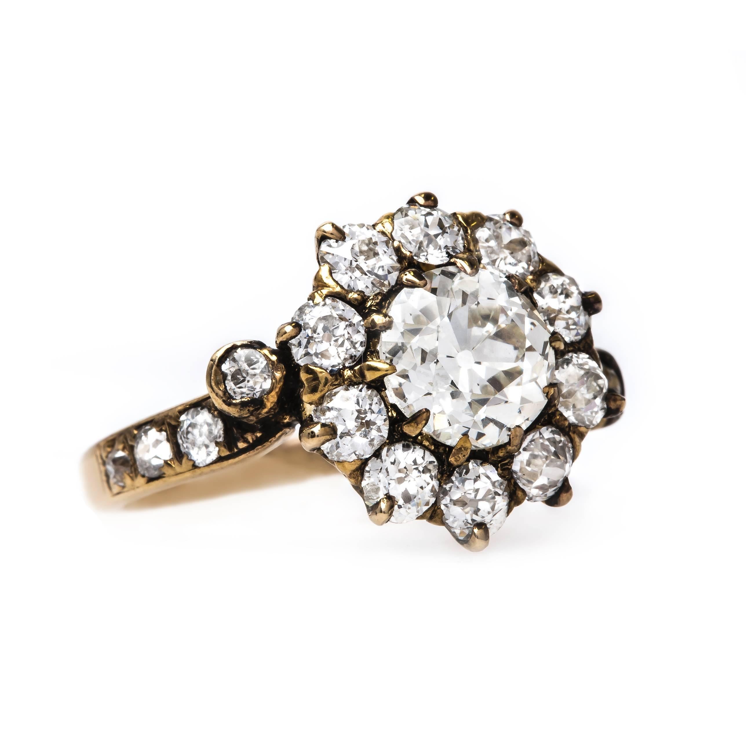 Stunning Antique Victorian Halo Engagement Ring with Subtle Oxidation ...