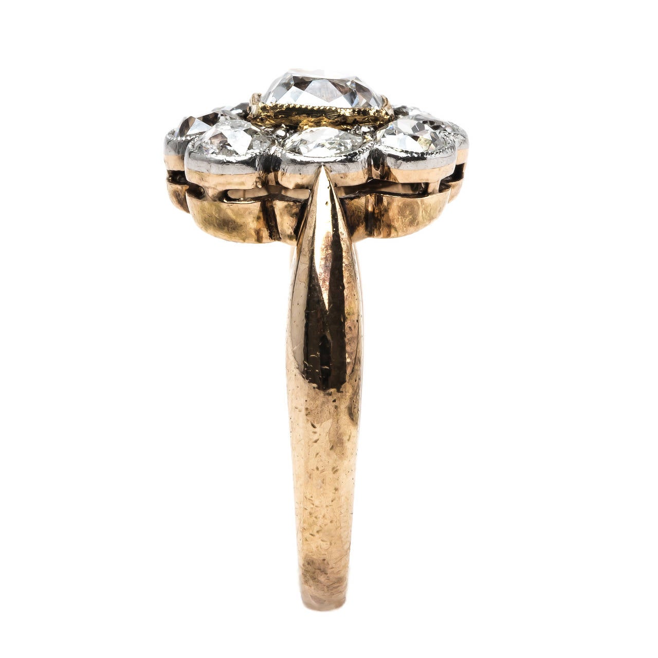 Unique Victorian Era Halo Engagement Ring with Cushion Square Diamond Center 1