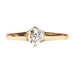 Diamond Gold Victorian Engagement Ring