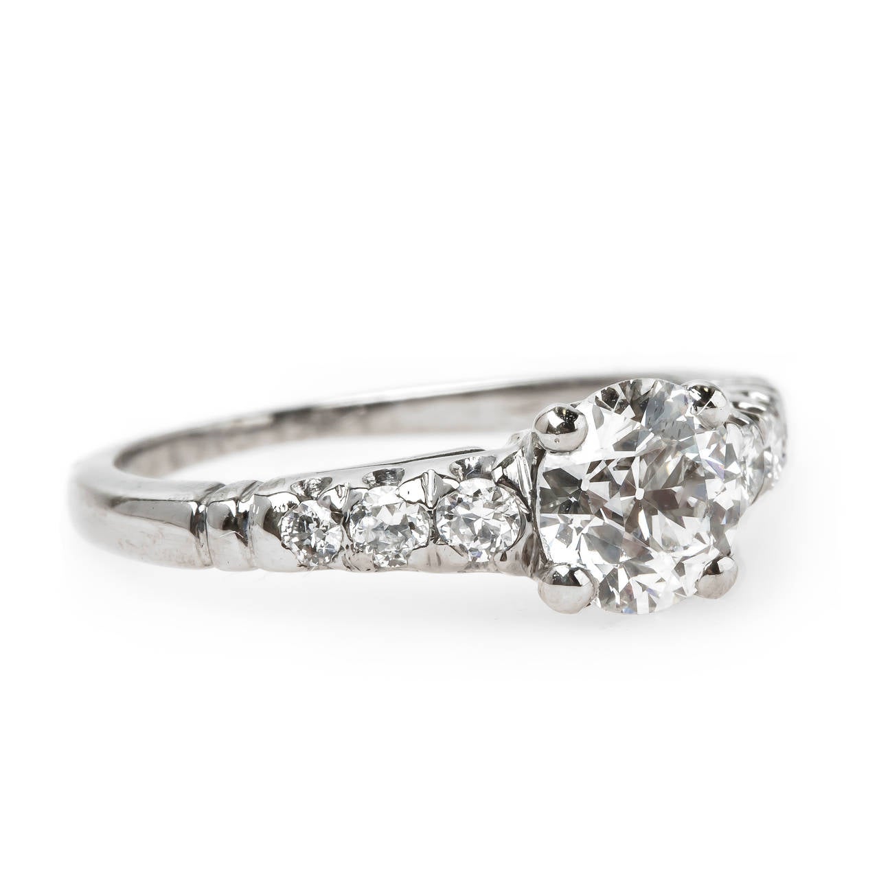 Quintessential Mid-Century Diamond Palladium Engagement Ring