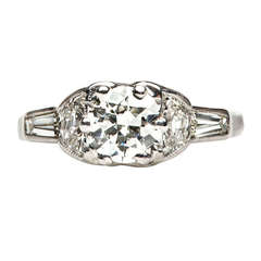 Diamond Platinum Art Deco Engagement Ring