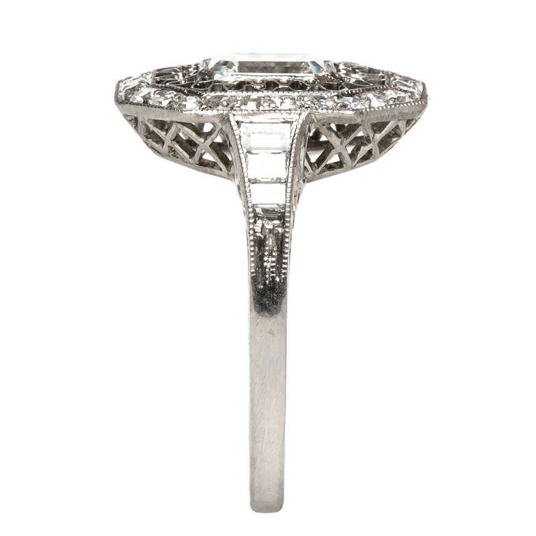 Trumpet & Horn Diamond & Platinum Vintage Inspired Engagement Ring 1
