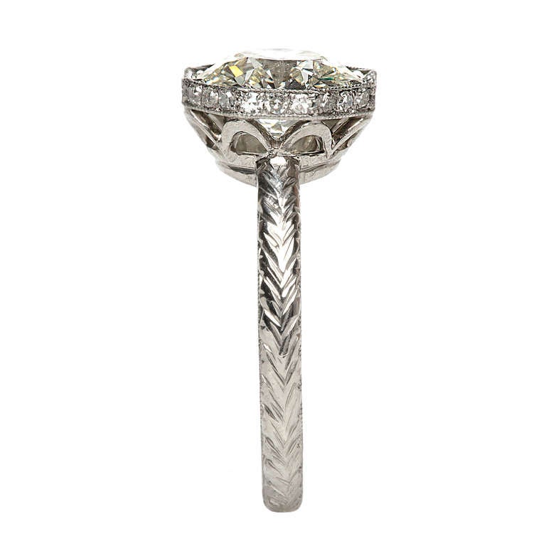 Contemporary Trumpet & Horn Diamond Platinum Engagement Ring