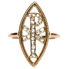 Diamond Gold Christogram Ring