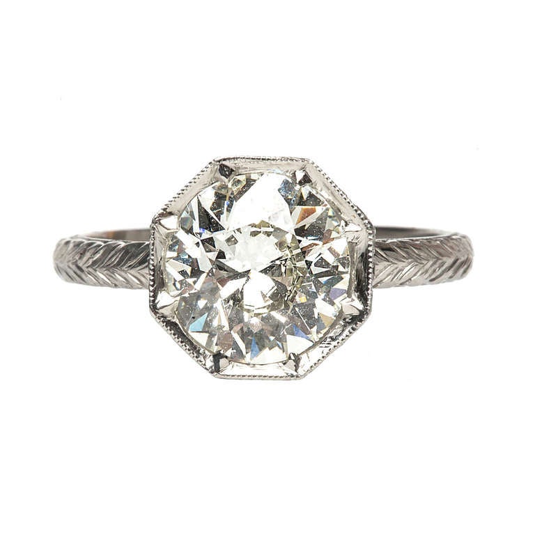Trumpet & Horn Diamond Platinum Engagement Ring
