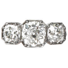 Stunning Edwardian Era Three Stone Diamond Engagement Ring