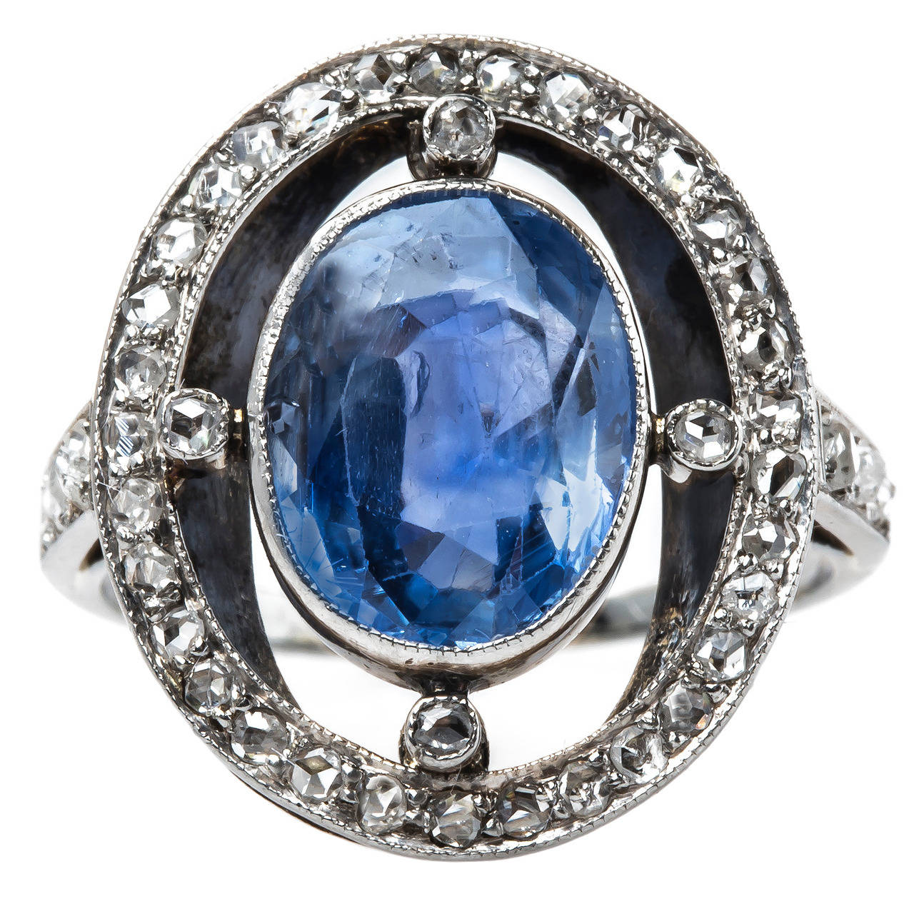 Late Art Deco Sri Lankan Sapphire Engagement Ring