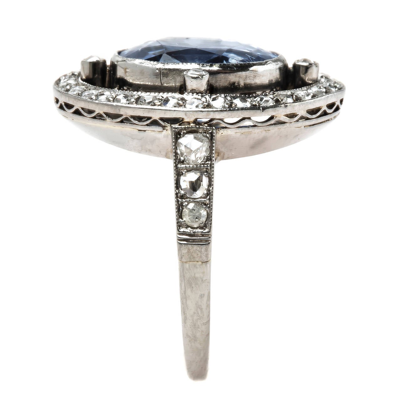 Late Art Deco Sri Lankan Sapphire Engagement Ring 1