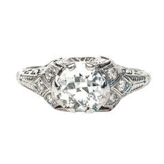 .99 Carat Diamond Platinum Edwardian Engagement Ring