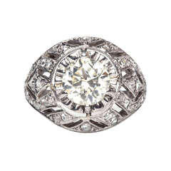 Show Stopping 1.43 Carat Diamond Platinum Edwardian Engagement Ring