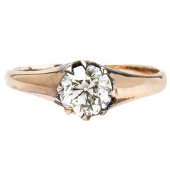 Charming Victorian Era Yellow Gold Solitaire Engagement Ring