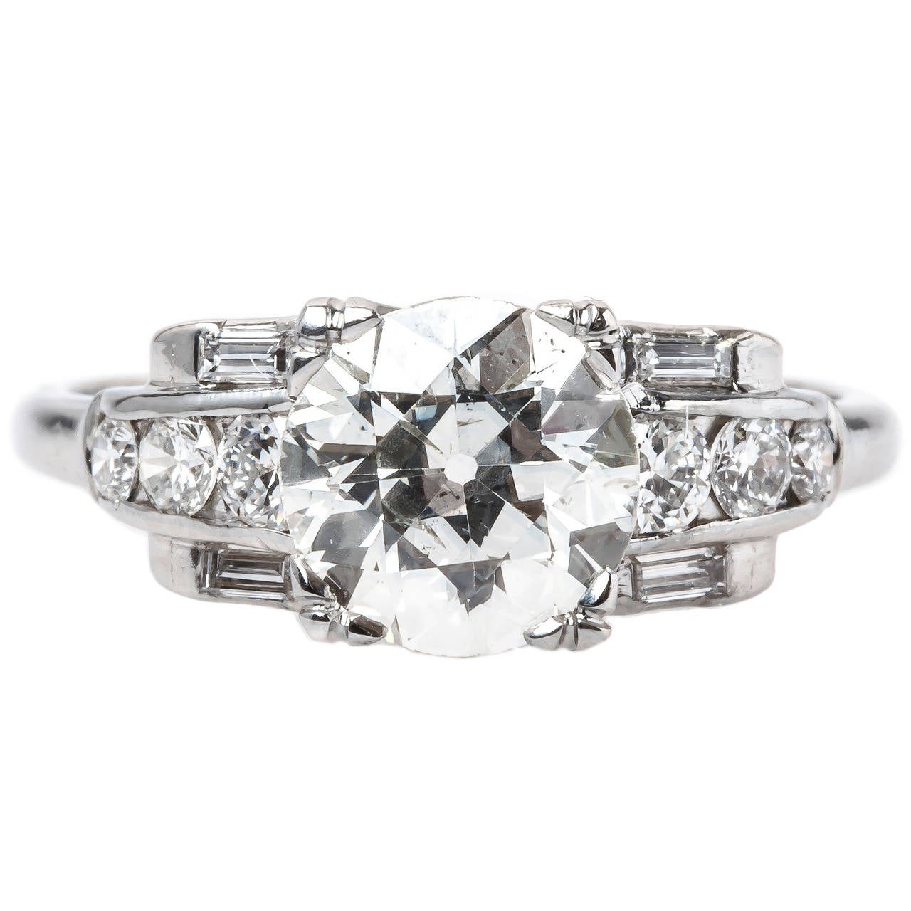 1950s Incredible 1.55 Carat Diamond Platinum Engagement Ring