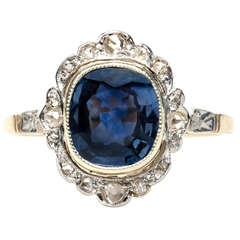 Vintage Exquisite Edwardian Sapphire Diamond Engagement Ring