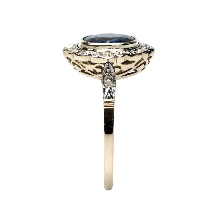 Women's Exquisite Edwardian Sapphire Diamond Engagement Ring