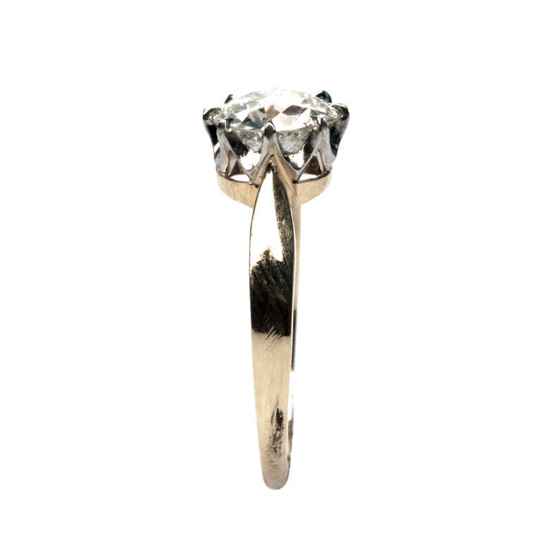 Edwardian Trumpet & Horn 1.55 Carat Diamond Engagement Ring