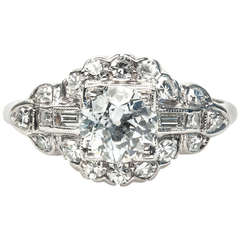 1.00 Carat Art Deco Diamond Engagement Ring
