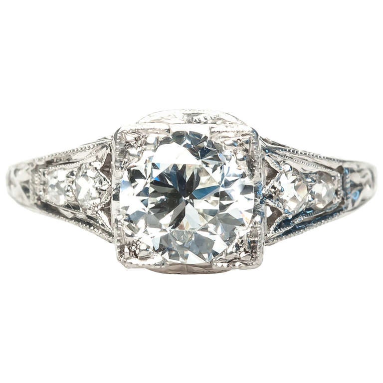 Edwardian 1.13 Carat Diamond Engagement Ring