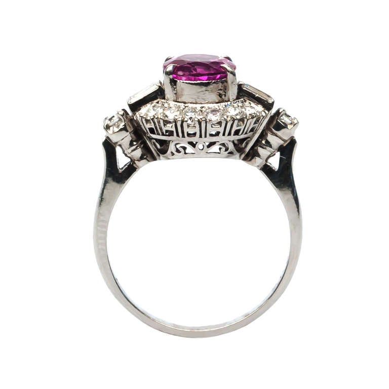 1950s Pink Sapphire Diamond Ring