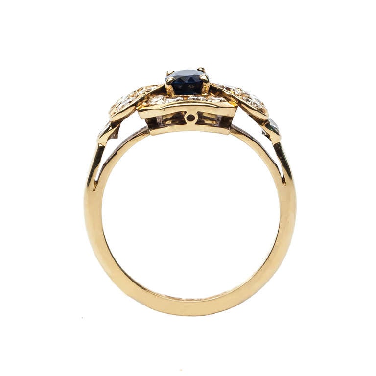 Contemporary Chic 1980s Sapphire Diamond Ring