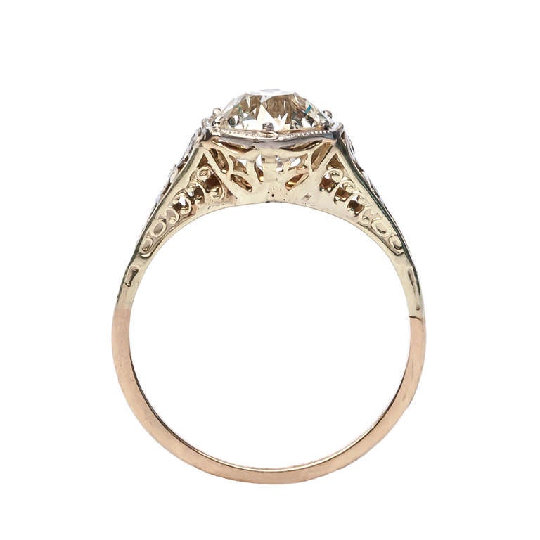 Wonderful Edwardian 1.63 Carat Diamond Engagement Ring In Excellent Condition In Los Angeles, CA
