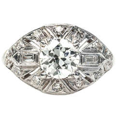 Tasteful .90 Carat Diamond Art Deco Engagement Ring