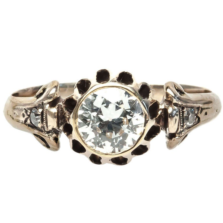 Beautiful .69 Carat Diamond Victorian Engagement Ring