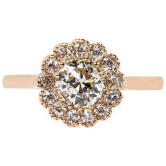Edwardian Diamond Gold Cluster Ring