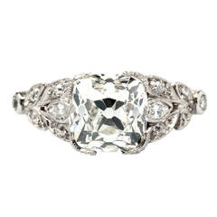 2.46 Carat Diamond Art Deco Engagement Ring