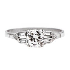 Traditional Mid-Century Ring with Perfectly White 0.78ct EGL certified diamond